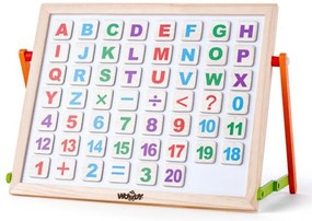 Woody - Двустранна настолна магнитна дъска с букви и цифри