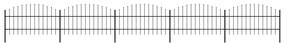 Sonata Градинска ограда с пики, стомана, (0,75-1)x8,5 м, черна