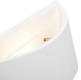 Модерна стенна лампа бяла 20 см със светлинен ефект - Tum