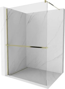 Mexen Kioto+ душ стена с рафт Walk-in 70 x 200 см, прозрачна, златна - 800-070-121-50-00