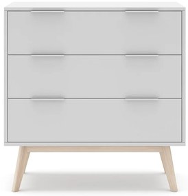 Бял нисък скрин с чекмеджета 80x83 cm Campus - Marckeric