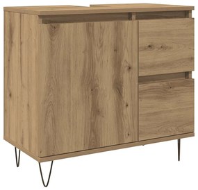857227 vidaXL Шкаф за мивка за баня, дъб артизан, 65x33x60см, инженерно дърво