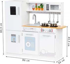 Дървена детска кухня с LED осветление + аксесоари