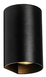 Дизайнерска стенна лампа черна кръгла GU10 50mm - Sabbir