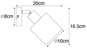 Таванна лампа черна регулируема - Hetta