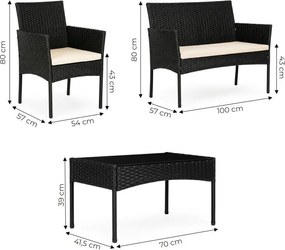 Ратанов градински комплект за сядане с масичка