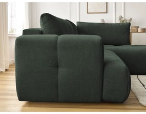 Зелен сгъваем/с място за съхранение ъглов диван (десен ъгъл/L форма) Fuji – Bobochic Paris