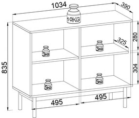 Бюфет Bliss - бял