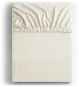 Кремав еластичен чаршаф от джърси 240x200 cm Amber – DecoKing