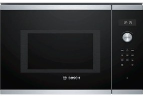 Микровълнова фурна за вграждане Bosch BFL554MS0,1450 W, 5 степени, 7 програми, 25 л, LED дисплей, Запаметяване, Черен