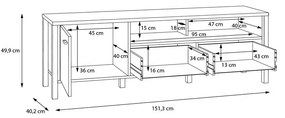 ТВ ШКАФ ХАЙ РОК 151,3/40,2/49,9 СМ