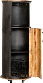 Черен метален шкаф за вино за 9 броя бутилки, 60x155 cm Luni – Interia Home &amp; Living