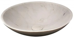Мивка за баня ICL 4012W, монтаж върху плот, мрамор, бял, 40x40x12см