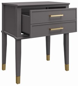 Тъмносиво нощно шкафче Westerleigh – CosmoLiving by Cosmopolitan