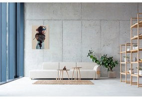 Светлосива табуретка за крака от смес от вълна и лен Hugg - Gazzda