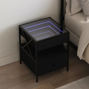 Sonata H Нощна масичка с Infinity LED черна 40x40x51 см