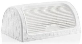 Dunya - Кутия за хляб 41,4x26,9xh18,1см бяла - PVC ратан(05330)