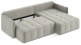 Светлосив разтегателен ъглов диван с място за съхранение (десен ъгъл) Moku – Makamii