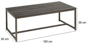 Кафява масичка за кафе 50x100 cm - Casa Selección