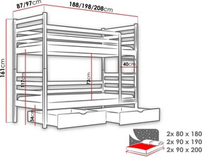Двуетажно легло Nemo-Бор-90 x 190
