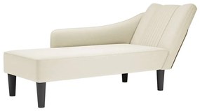 4009799 vidaXL Кушетка с десен подлакътник, кремав, кадифе