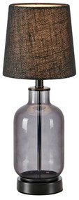 Черна настолна лампа с абажур от юта (височина 43 cm) Costero - Markslöjd