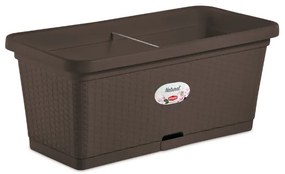 Stefanplast - Сандъче за цветя с колелца Natural 80 х 40 х 34 см - мока