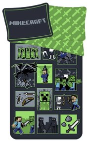 Памучно детско спално бельо за единично легло 140x200 cm Minecraft Survival Mode - Jerry Fabrics