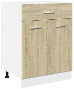 849614 vidaXL Шкаф с чекмеджета "Lyon", дъб Сонома, 60x46x81,5 см, инженерно дърво