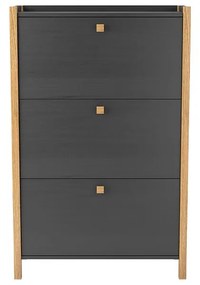 Тъмносив шкаф за обувки с три чекмеджета Bode - Woodman