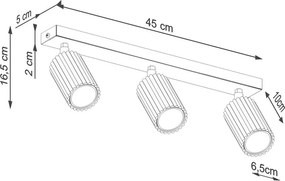 Кафяво-сив метален прожектор 6,5x45 cm Gleam – Sollux