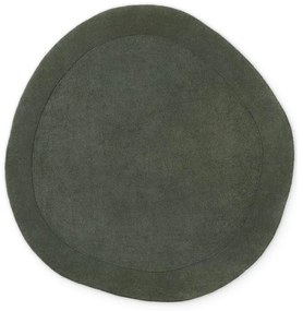 Тъмнозелен ръчно изработен кръгъл килим със смес от вълна ø 160 cm Kari Organic – Villeroy&amp;Boch