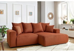 Оранжев кадифен ъглов диван Enjoy – Bobochic Paris