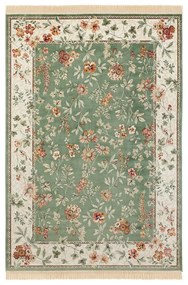 Зелен/кремав килим от вискоза 160x230 cm Oriental – Nouristan