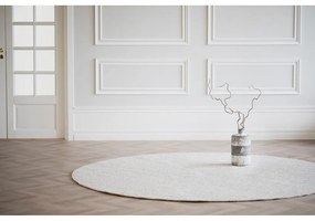 Светлосив вълнен кръгъл килим ø 250 cm Auckland - Rowico