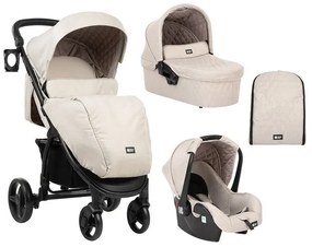 Бебешка количка 3в1 Madrid KIKKABOO - Beige Melange