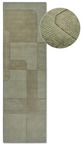Зелена ръчно изработена вълнена пътека 80x250 cm Charlotte – Villeroy&amp;Boch