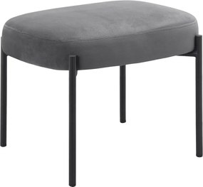 Сив кадифен фотьойл с табуретка Jerry – Støraa