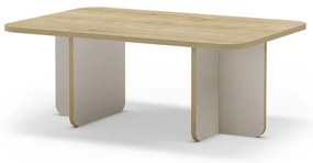 Кремава/естествена масичка за кафе с дъбов плот 56x100 cm Hillary – Marckeric