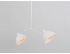 Бяла висяща лампа с метален абажур 104x104 cm Coben - CustomForm