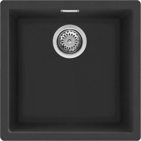 Кухненска мивка за под плот SMEG Quadra VZP45N, 45см, Антибактериална, Устойчива на надраскване и UV, Черен