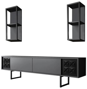 ТВ шкаф Black, цвят Антрацит Черен