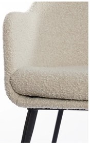 Кремав тапициран трапезен стол с подлакътници Leone – Light &amp; Living