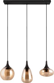 Черно-оранжева висяща лампа със стъклен абажур Lumina - Trio