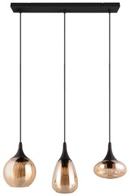 Черно-оранжева висяща лампа със стъклен абажур Lumina - Trio