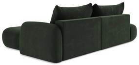 Тъмнозелен сгъваем ъглов диван (десен ъгъл) Hale – Makamii