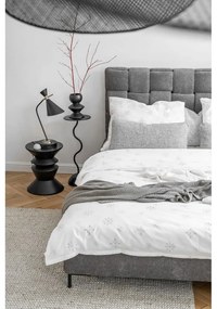 Сиво тапицирано двойно легло с включена подматрачна рамка 160x200 cm Eve – Miuform