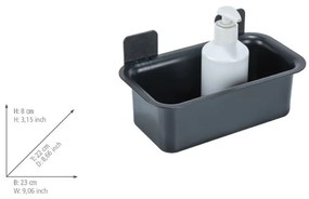 Черен пластмасов рафт за баня без пробиване Parma – Allstar