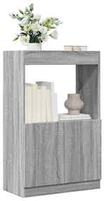 855102 vidaXL Висок шкаф, сив сонома, 63x33x100 см, инженерно дърво