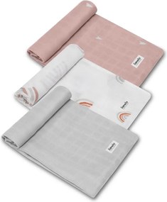 Lionelo - Комплект от 3 бамбукови пелени BAMBOO SET 70x70 см Rainbow